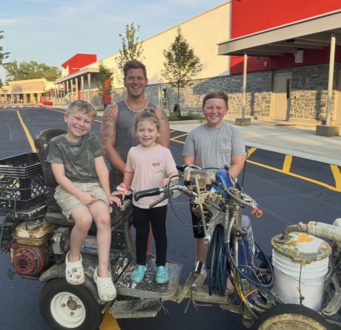 The Moffett family on the job